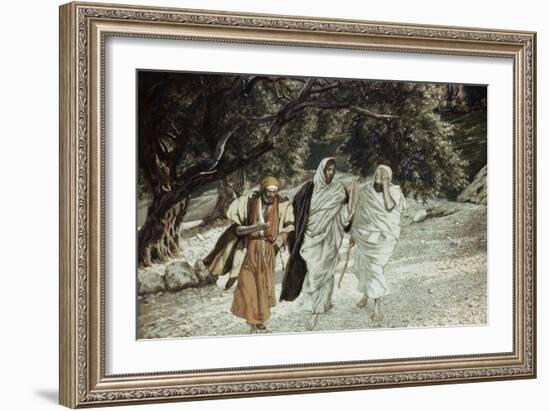 Disciples on the Road to Emmaus-James Tissot-Framed Giclee Print