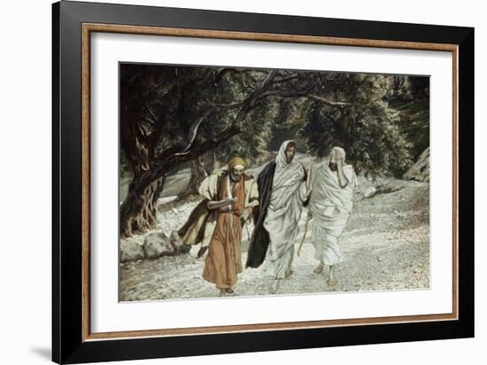 Disciples on the Road to Emmaus-James Tissot-Framed Giclee Print