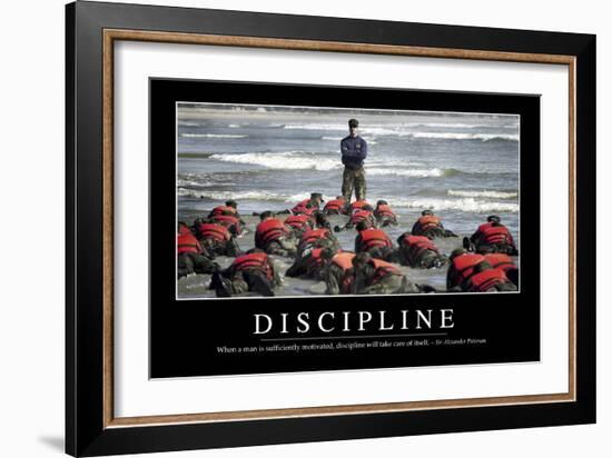 Discipline: Inspirational Quote and Motivational Poster-null-Framed Premium Photographic Print