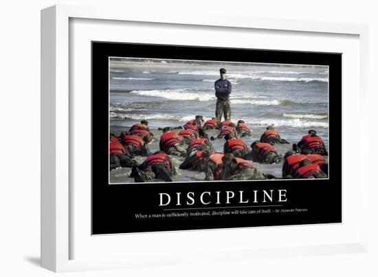 Discipline: Inspirational Quote and Motivational Poster-null-Framed Premium Photographic Print