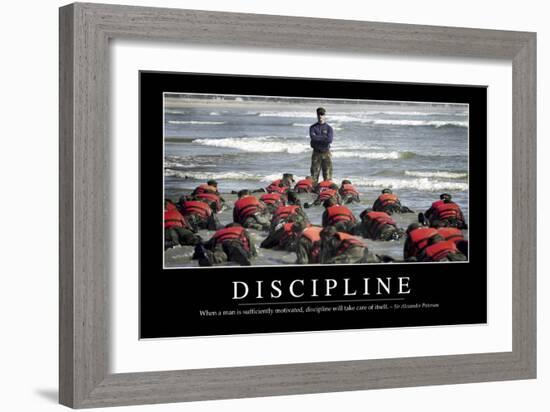 Discipline: Inspirational Quote and Motivational Poster-null-Framed Photographic Print