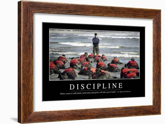 Discipline: Inspirational Quote and Motivational Poster-null-Framed Photographic Print