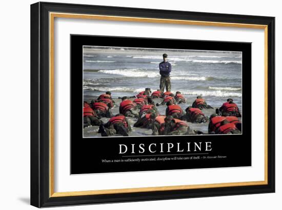 Discipline: Inspirational Quote and Motivational Poster-null-Framed Photographic Print