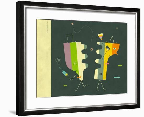 Disconnected-Jazzberry Blue-Framed Art Print