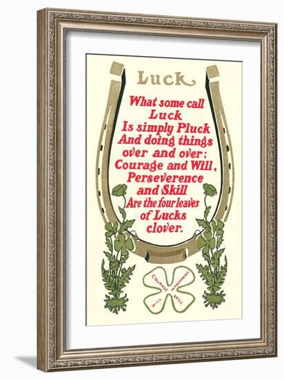 Discourse on Luck-null-Framed Art Print