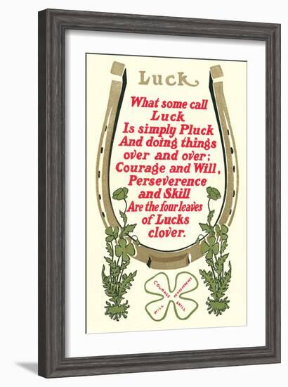 Discourse on Luck-null-Framed Art Print