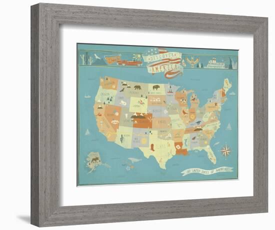 Discover America-Clara Wells-Framed Giclee Print