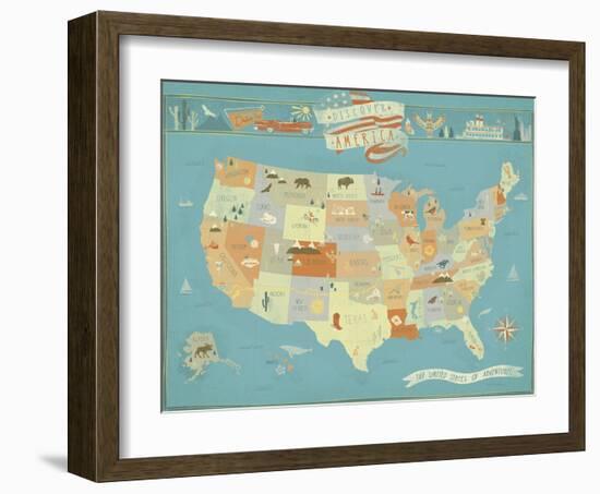 Discover America-Clara Wells-Framed Giclee Print