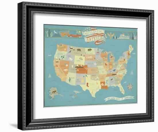 Discover America-Clara Wells-Framed Giclee Print