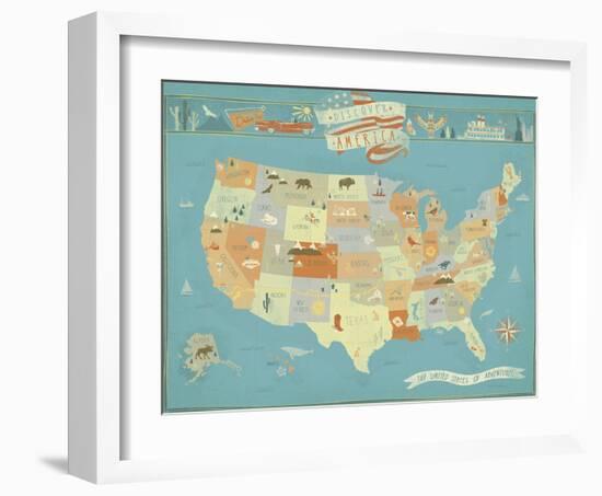 Discover America-Clara Wells-Framed Giclee Print