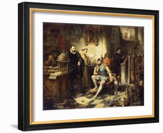 Discovering the Telescope, 1855-Edouard Ender-Framed Giclee Print