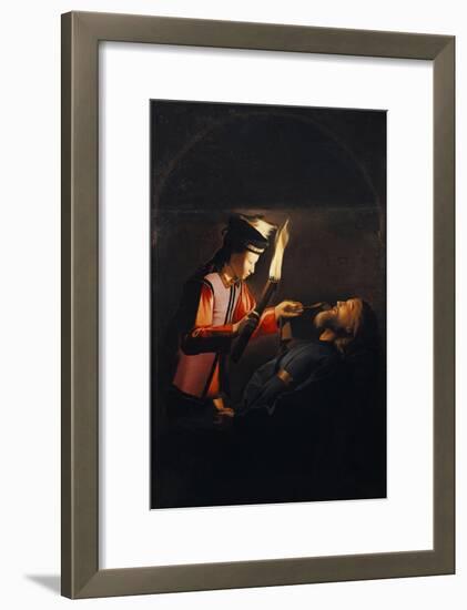 Discovery of Body of St Alexis or Death of St Alexis-Georges de La Tour-Framed Giclee Print