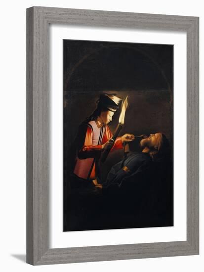 Discovery of Body of St Alexis or Death of St Alexis-Georges de La Tour-Framed Giclee Print