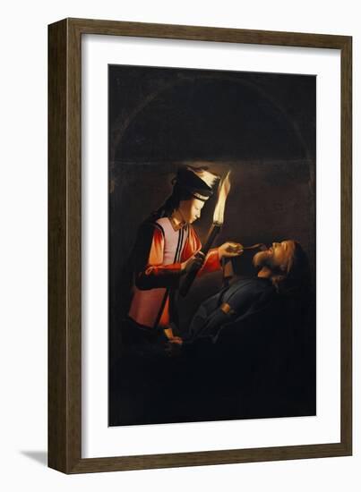 Discovery of Body of St Alexis or Death of St Alexis-Georges de La Tour-Framed Giclee Print