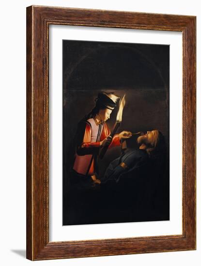 Discovery of Body of St Alexis or Death of St Alexis-Georges de La Tour-Framed Giclee Print