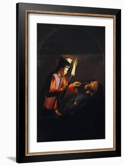 Discovery of Body of St Alexis or Death of St Alexis-Georges de La Tour-Framed Giclee Print