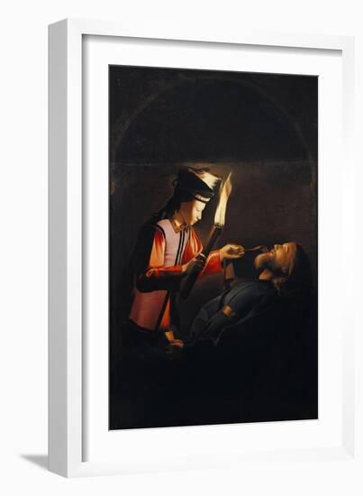 Discovery of Body of St Alexis or Death of St Alexis-Georges de La Tour-Framed Giclee Print