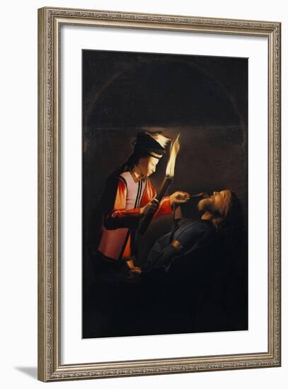 Discovery of Body of St Alexis or Death of St Alexis-Georges de La Tour-Framed Giclee Print