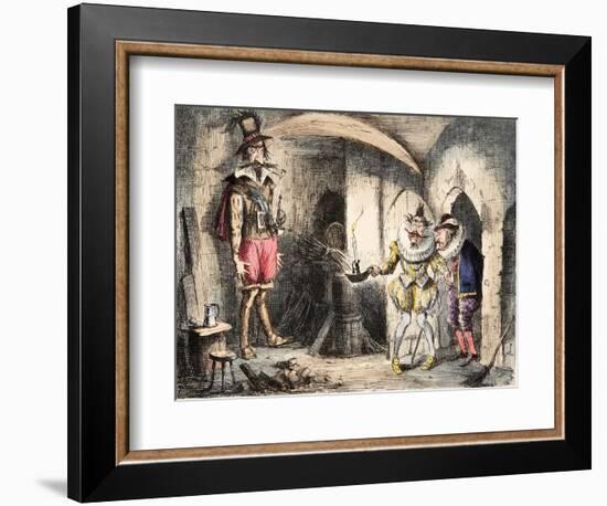 Discovery of Guido Fawkes by Suffolk and Monteagle, Illustration from 'The Comic History of England-John Leech-Framed Giclee Print