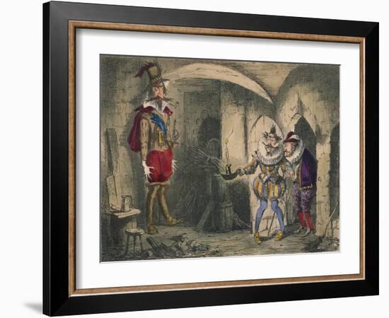 Discovery of Guido Fawkes by Suffolk and Mounteagle, 1850-John Leech-Framed Giclee Print