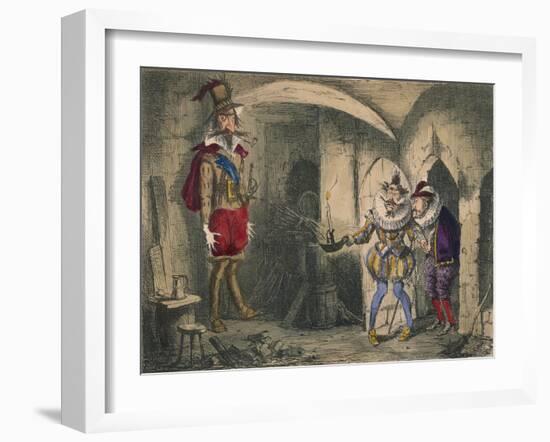Discovery of Guido Fawkes by Suffolk and Mounteagle, 1850-John Leech-Framed Giclee Print