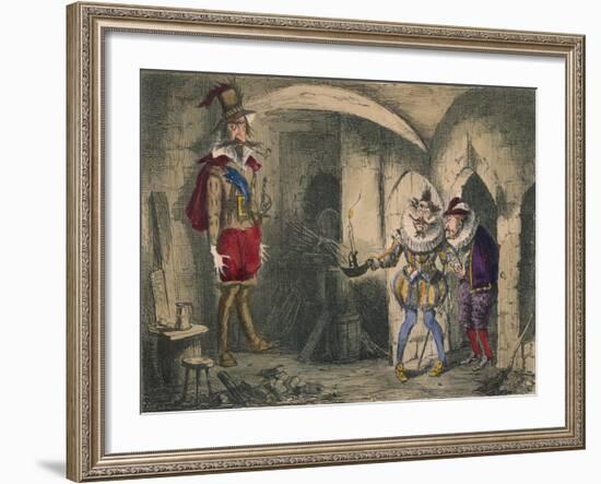 Discovery of Guido Fawkes by Suffolk and Mounteagle, 1850-John Leech-Framed Giclee Print