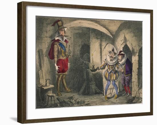 Discovery of Guido Fawkes by Suffolk and Mounteagle, 1850-John Leech-Framed Giclee Print