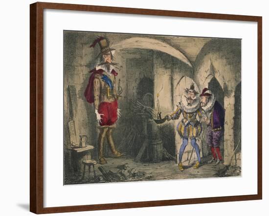 Discovery of Guido Fawkes by Suffolk and Mounteagle, 1850-John Leech-Framed Giclee Print