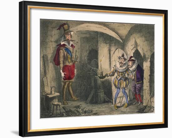 Discovery of Guido Fawkes by Suffolk and Mounteagle, 1850-John Leech-Framed Giclee Print