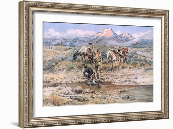 Discovery of Last Chance Gulch Montana-Charles Marion Russell-Framed Giclee Print