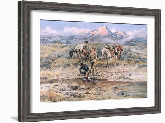Discovery of Last Chance Gulch Montana-Charles Marion Russell-Framed Giclee Print