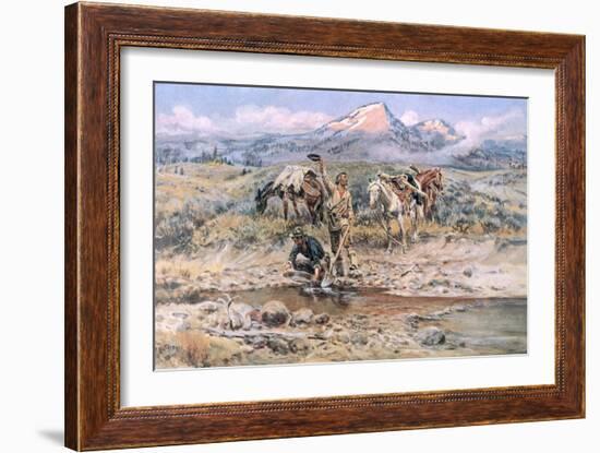 Discovery of Last Chance Gulch Montana-Charles Marion Russell-Framed Giclee Print