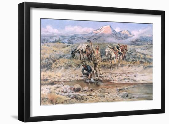 Discovery of Last Chance Gulch Montana-Charles Marion Russell-Framed Giclee Print