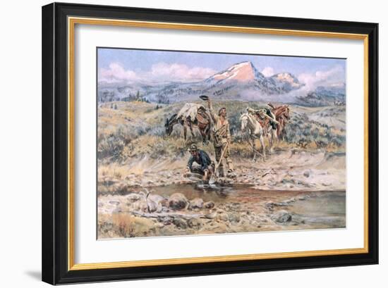 Discovery of Last Chance Gulch Montana-Charles Marion Russell-Framed Giclee Print