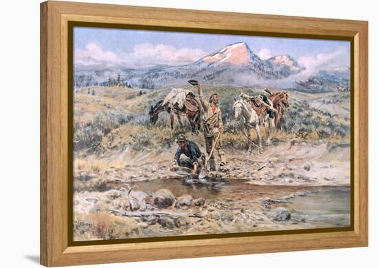 Discovery of Last Chance Gulch Montana-Charles Marion Russell-Framed Premier Image Canvas