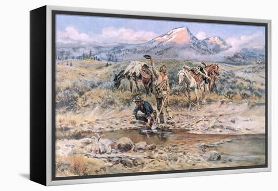 Discovery of Last Chance Gulch Montana-Charles Marion Russell-Framed Premier Image Canvas