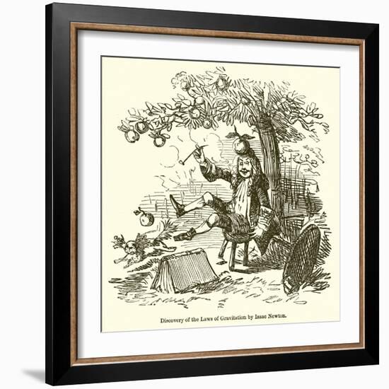 Discovery of the Laws of Gravitation by Isaac Newton-John Leech-Framed Giclee Print