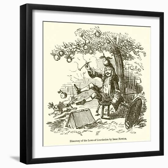 Discovery of the Laws of Gravitation by Isaac Newton-John Leech-Framed Giclee Print