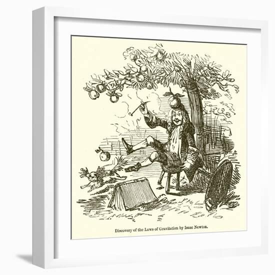 Discovery of the Laws of Gravitation by Isaac Newton-John Leech-Framed Giclee Print