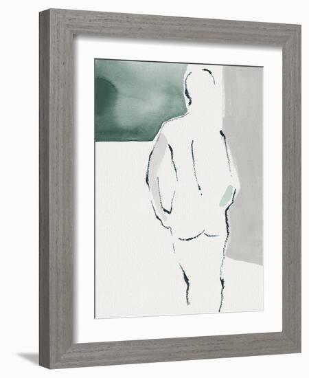 Discreet Delineation - Figure-Aurora Bell-Framed Giclee Print