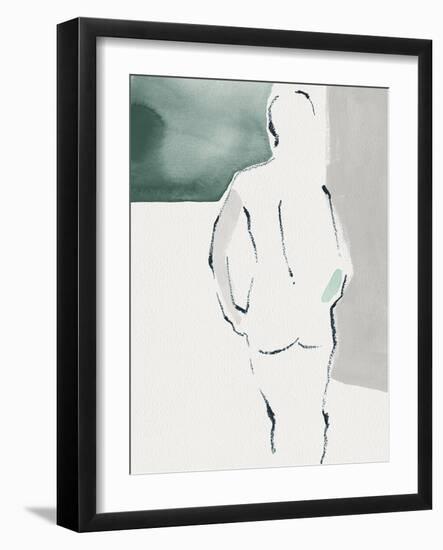 Discreet Delineation - Figure-Aurora Bell-Framed Giclee Print
