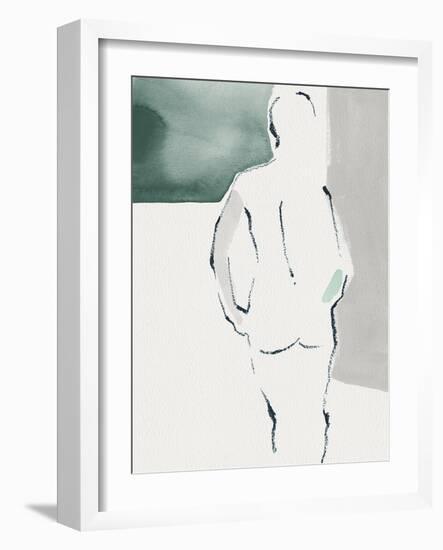 Discreet Delineation - Figure-Aurora Bell-Framed Giclee Print