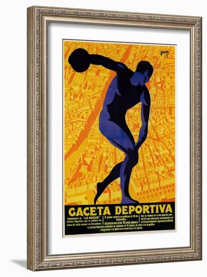 Discus Promotion - Gaceta Deportiva-Lantern Press-Framed Art Print