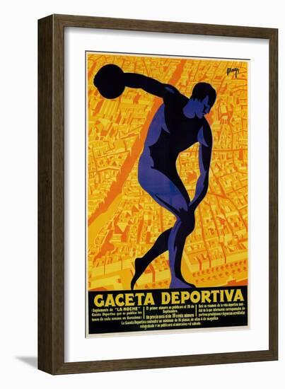 Discus Promotion - Gaceta Deportiva-Lantern Press-Framed Art Print