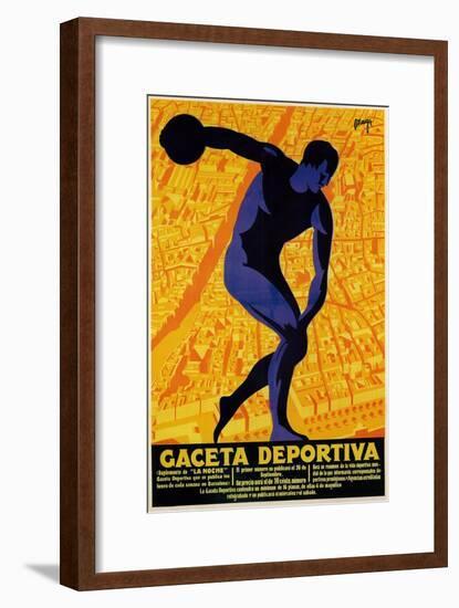 Discus Promotion - Gaceta Deportiva-Lantern Press-Framed Art Print