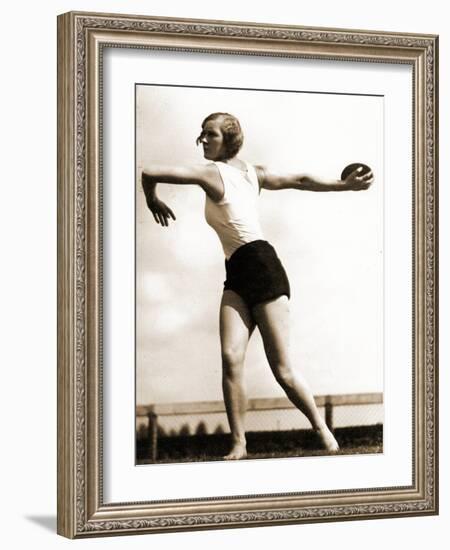 Discus Thrower at the Berlin Olympic Games, 1936-null-Framed Photographic Print