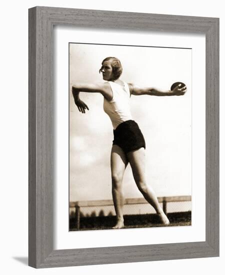 Discus Thrower at the Berlin Olympic Games, 1936-null-Framed Photographic Print