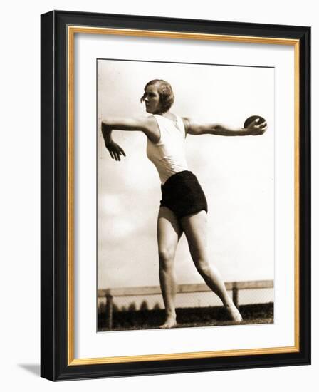 Discus Thrower at the Berlin Olympic Games, 1936-null-Framed Photographic Print