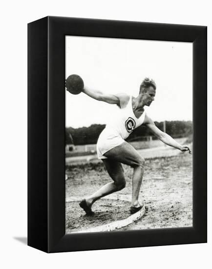 Discus Thrower at the Berlin Olympic Games, 1936-null-Framed Premier Image Canvas