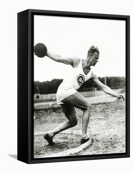 Discus Thrower at the Berlin Olympic Games, 1936-null-Framed Premier Image Canvas